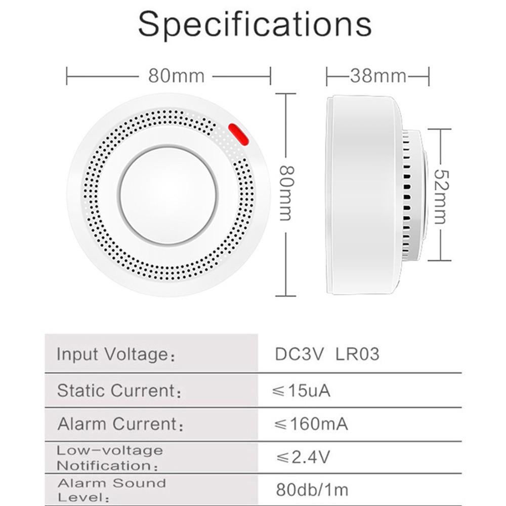 Graffiti Smart Smoke Detector with WiFi & Zigbee - Remote Monitoring Via App