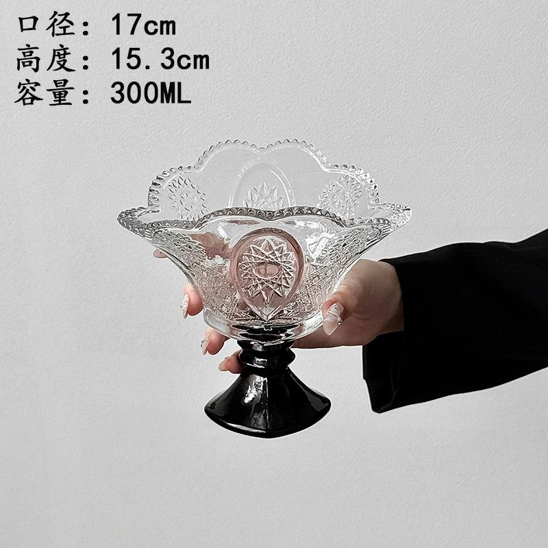 

High Borosilicate Glass Dessert Cup Beautiful Ice Cream Bowl for Sundae Parfait Smoothie Juice Glassware Elegant Party Cup Set 300ml