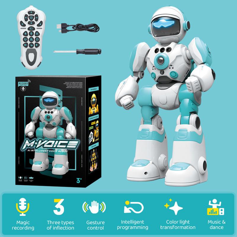 AI Remote Control Intelligent Voice Robot Programming Gesture Robot Music Dance Enlightenment Space Warrior Robot Model Toy