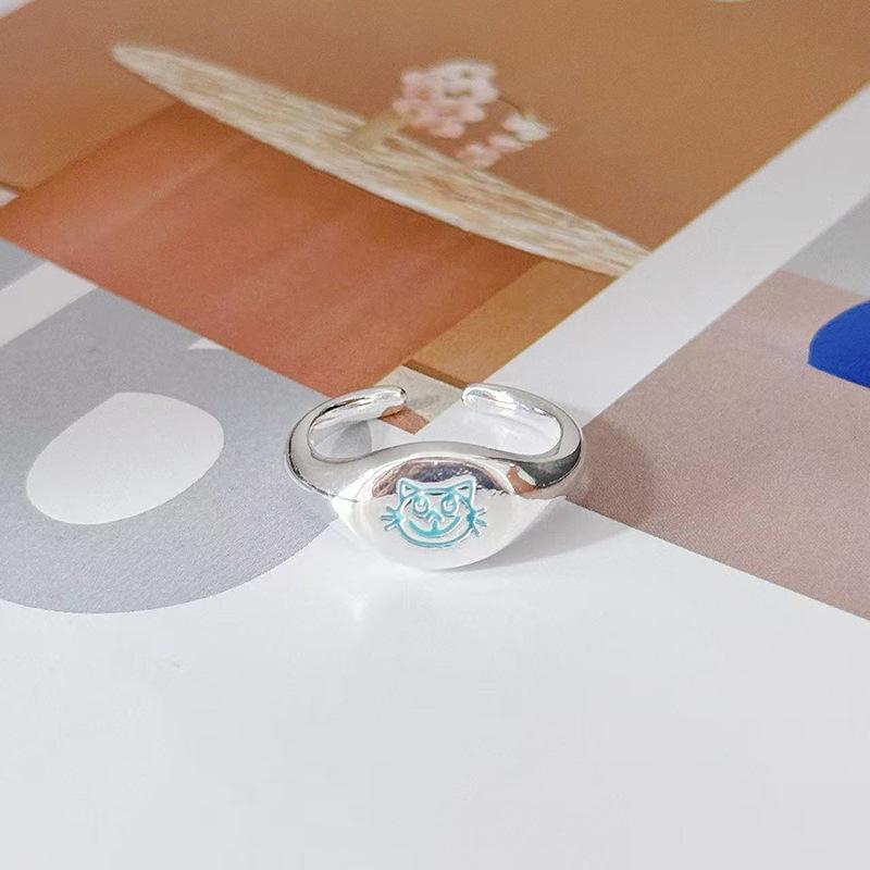 Super Cute Dopamine Childlike Cartoon Graffiti Open Ring Female Niche Design High Value Simple Ring Adjustable opening