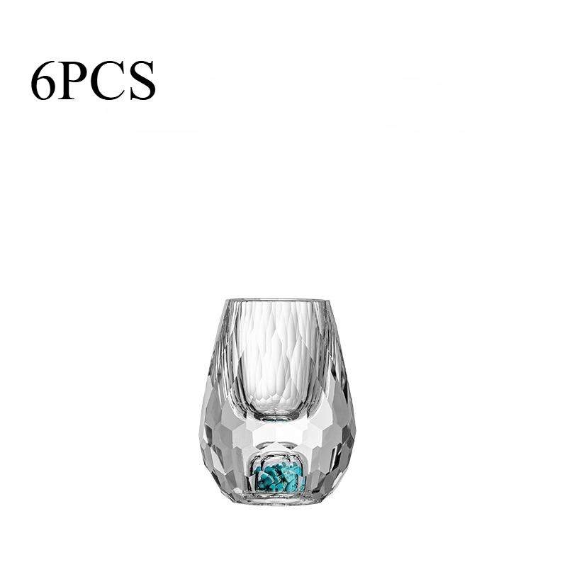 Luksus Krystallglass Vodka Glass Sake Shochu Glass Bar Likør Dobbelbunn Gull Folie Glass Tekopp Eksklusiv gaver Hard brennevin