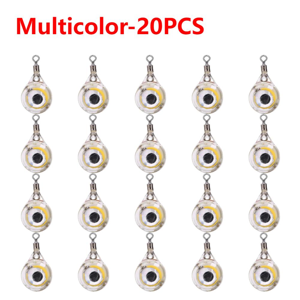 5-20PCS Mini Fishing Lure Light LED Deep Drop Underwater Eye Shape Fishing Squid Fishing Bait Luminous Lure for Attracting Fish