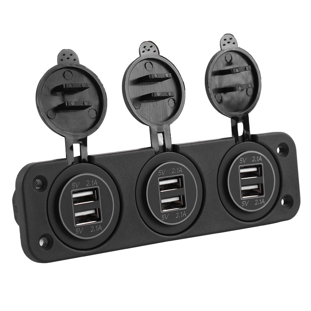 12V Cigarette Lighter Power Socket Adapter 4.2A Dual USB Charger for Car RV Yacht Bus