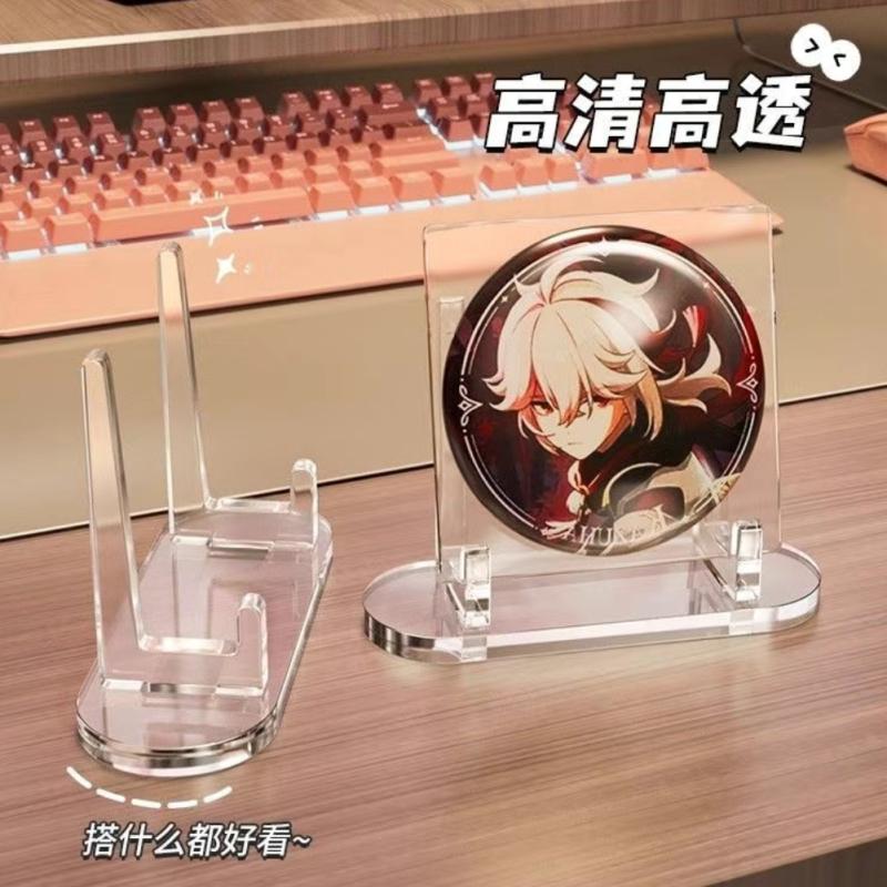 1pc Acrylic Clear Display Stand Acrylic Badge Pins Storage Holder Multi-purpose Display Stand Desktop Medal Photo Card Display