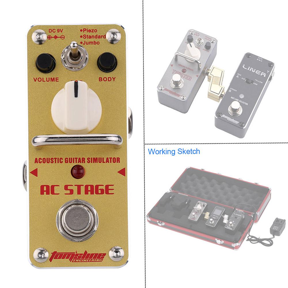 AROMA AAS 3 AC Stage Acoustic Guitar Simulator Mini Single Electric Guitar Effect Pedal with True Bypass