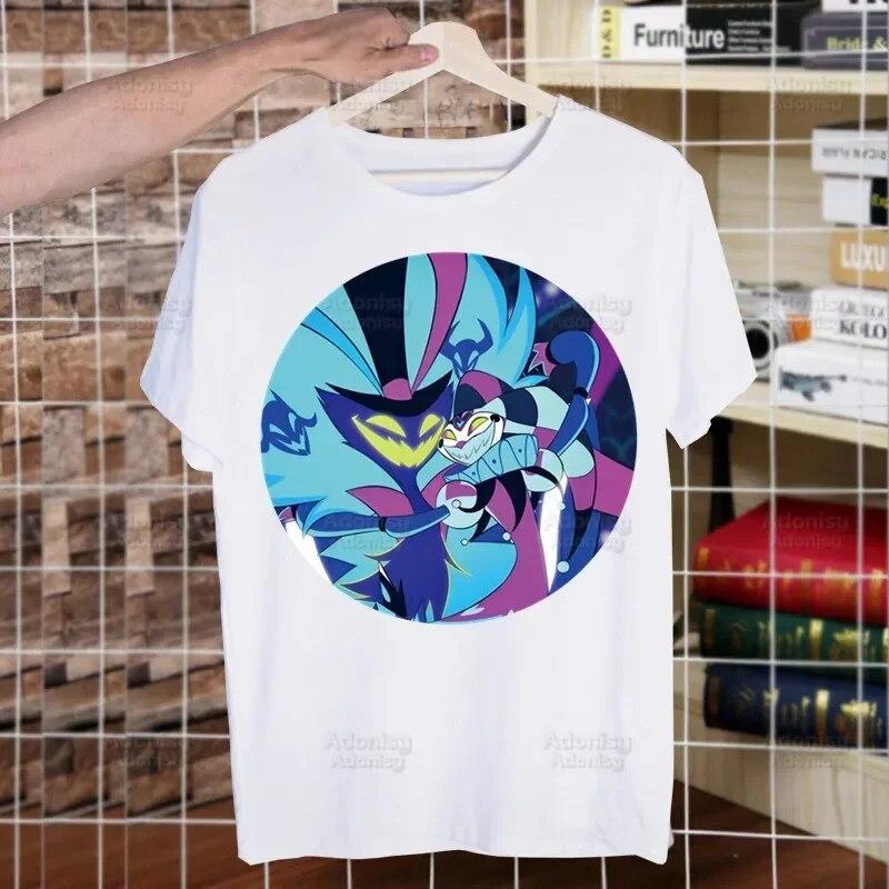 Helluva Boss Printed T Shirt Unisex Retro Washed Tops Tees Harajuku Tshirt Streetwear Hip Hop Unisex T-shirts