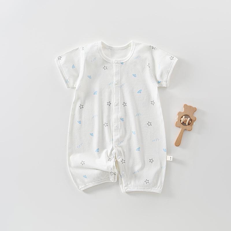 Newborn Baby Short-Sleeve Romper - Light Summer Jumpsuit for Boys