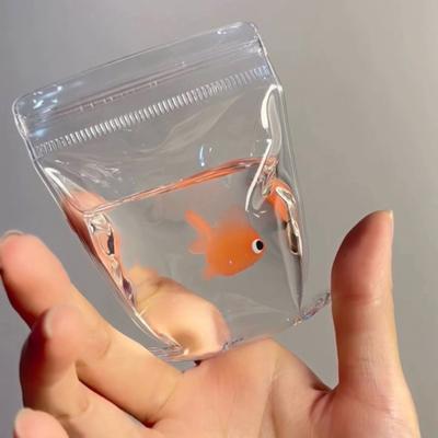 1/2/3Pcs Clear Goldfish Bag Squeeze Toy Anxiety Stress Relief Mini Goldfish Pinch Sensory Toy Kids Teens Adults Soft Stress Ball Fish Fidget Toy