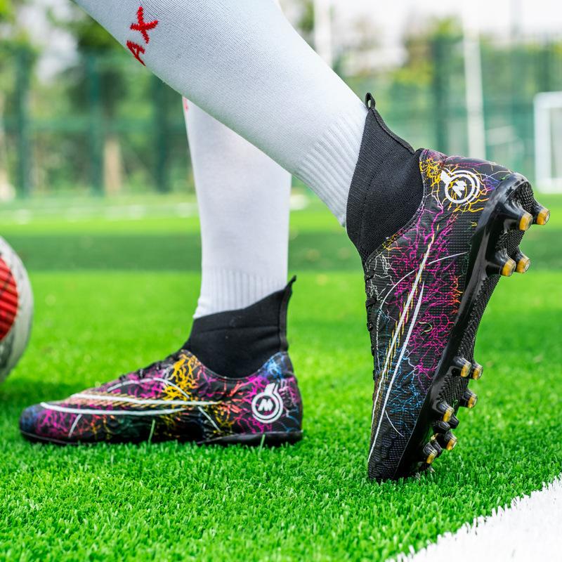Sports Shoes Football Shoes Men's AG Long Nails Special Training Shoes TF Broken Nails Non-slip High-top Football Shoes Large Size 46