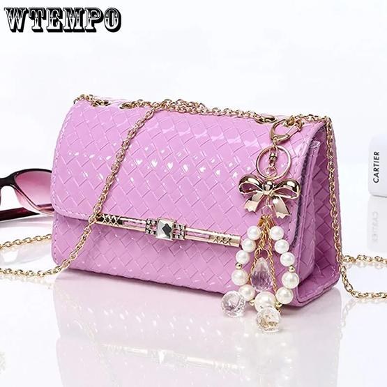 WTEMPO Faux Leather Solid Color Shiny Bags with Handlevening Party Bags Women's Underarm Zipper Bags Perfect for Commuting and Shopping