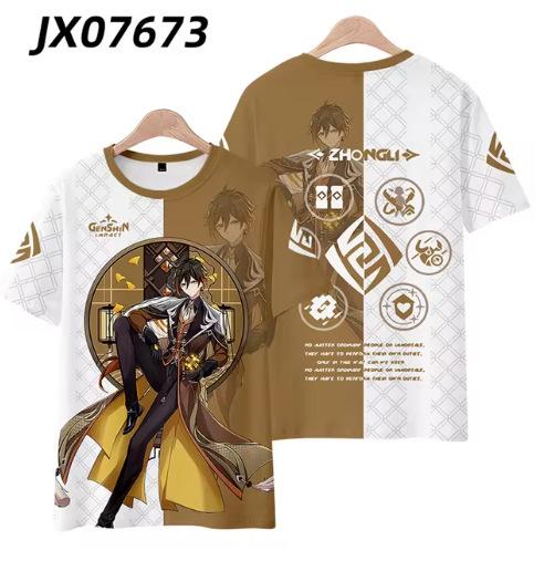 Genshin Impact Kuki Shinobu T-shirt men's and women's cosplay clothes 3D printed top