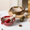 Bol à mouture de moutarde japonaise Mortier à ail Pilon à ail Bol à poivre écrasé à la main pour la maison Ustensiles de cuisine Bol à mouture