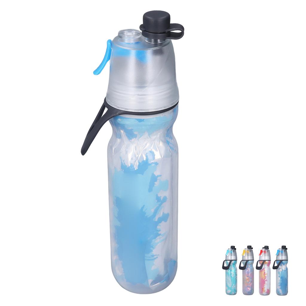 PE Misting Water Bottle Spray Mist Sports Water Bottle Reusable Cooling Drinking Bottle with Double
