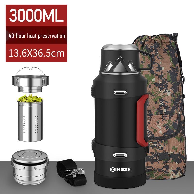 Large-Capacity Portable Thermos, 316 Stainless Steel, 3L & 5L Options, Ideal for Car Travel & Outdoor Use.