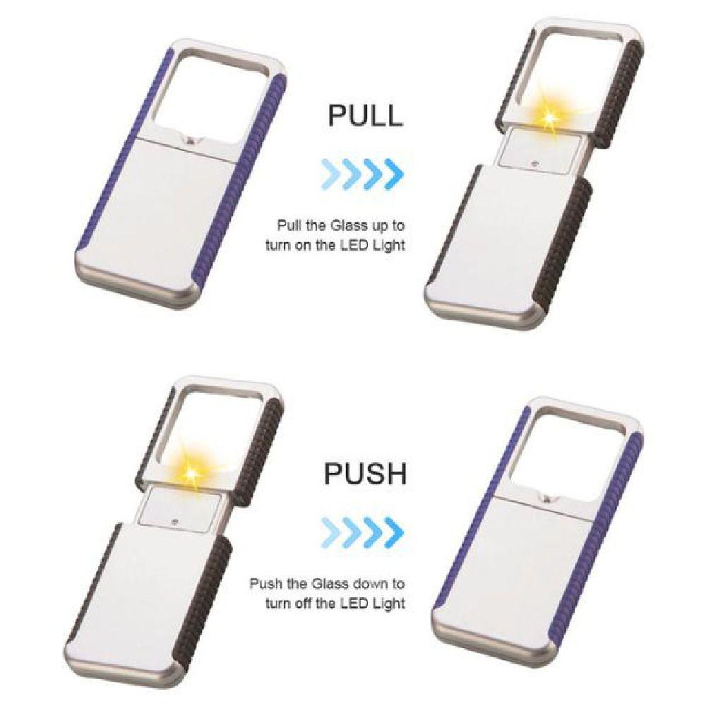Rectangular Lens Pull-Out Magnifier Handheld Illuminates Magnifier Jewelry Antique Appraisal