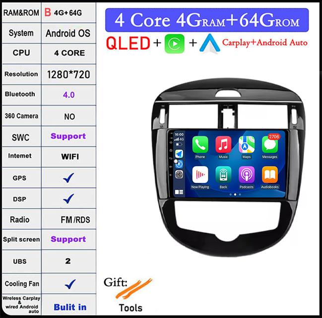 Carplay For Nissan Pulsar 6 NB17 2014 -2018 Android 14 Auto Car Radio GPS Navigation Video Player Head Unit BT