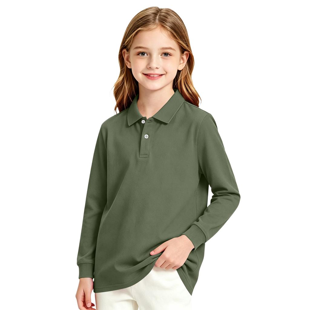 Camiseta de Uniforme Casual de Manga Larga para Niñas para la Escuela