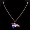 Dominican Republic Map Country Flag Necklace Pendant for Women Men Stainless Steel Gold Color Necklaces Jewelry Gift N7606GDS05
