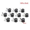 10Pcs Stainless Steel Cable Clamp 6-20mm Insulated Wire Hose Mounting Clip for Off-Road Vehicle Wiring Plumbing Repairs