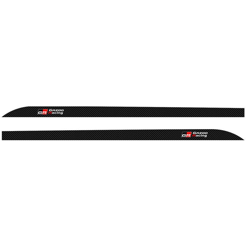 2 stk Karbon Bildør Sideskjørt Terskel Stripe Klistremerker Dekaler Styling for Toyota GR TRD Chr Corolla Yaris Rav4 E150 E120 Land Cruiser 200