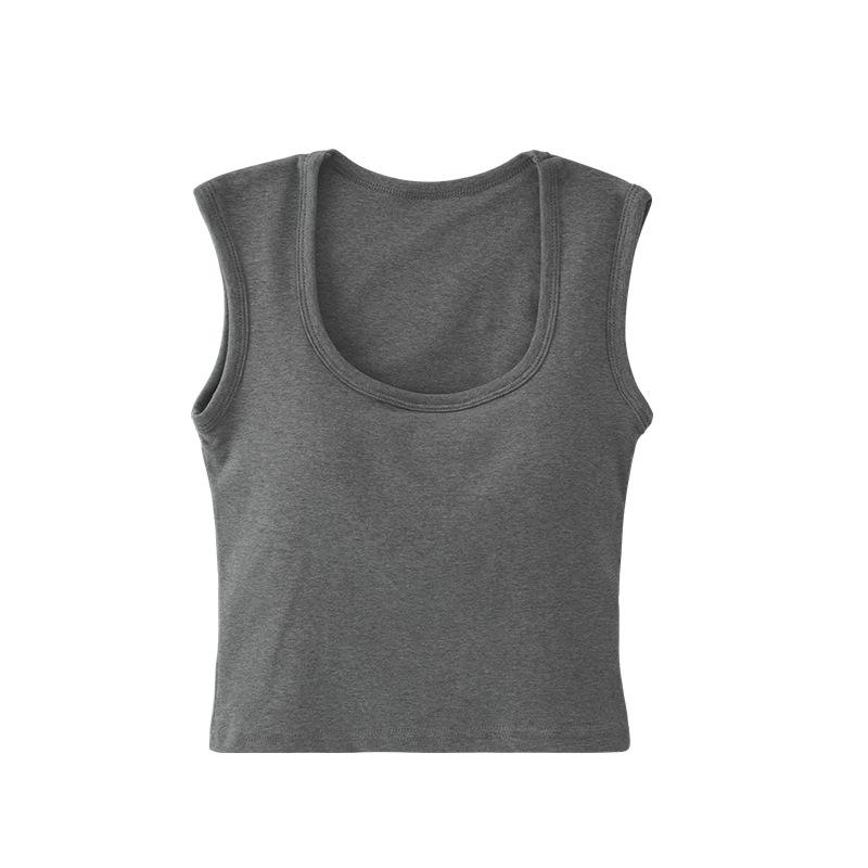 Square Neck Camisole with Chest Pad - Women's Sleeveless Top, Wide Shoulder for Concealed Underarm Fit and Anti-Exposure.