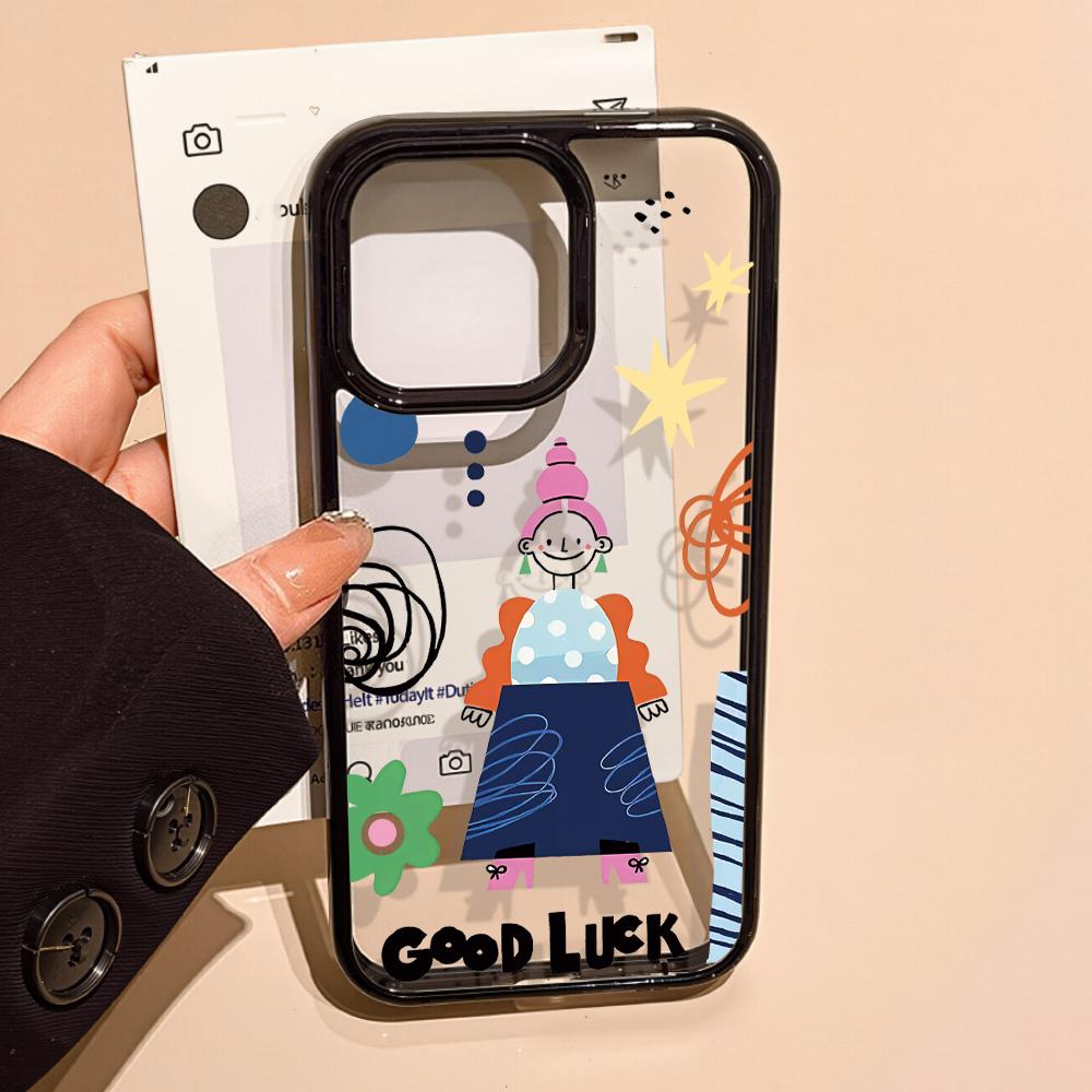 Acrylic Phone Case for iPhone 11 12 13 14 Pro 12 14 16 Pro Max for Samsung A16 A36 A56 S24 FE High-quality Painted Anti-fall Mobile Phone Case