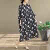 DIMANAF New 2026 Women Plus Size Spring Summer Beach Vintage Long Dress Lady Loose Oversize Maxi Floral Print Cotton Button