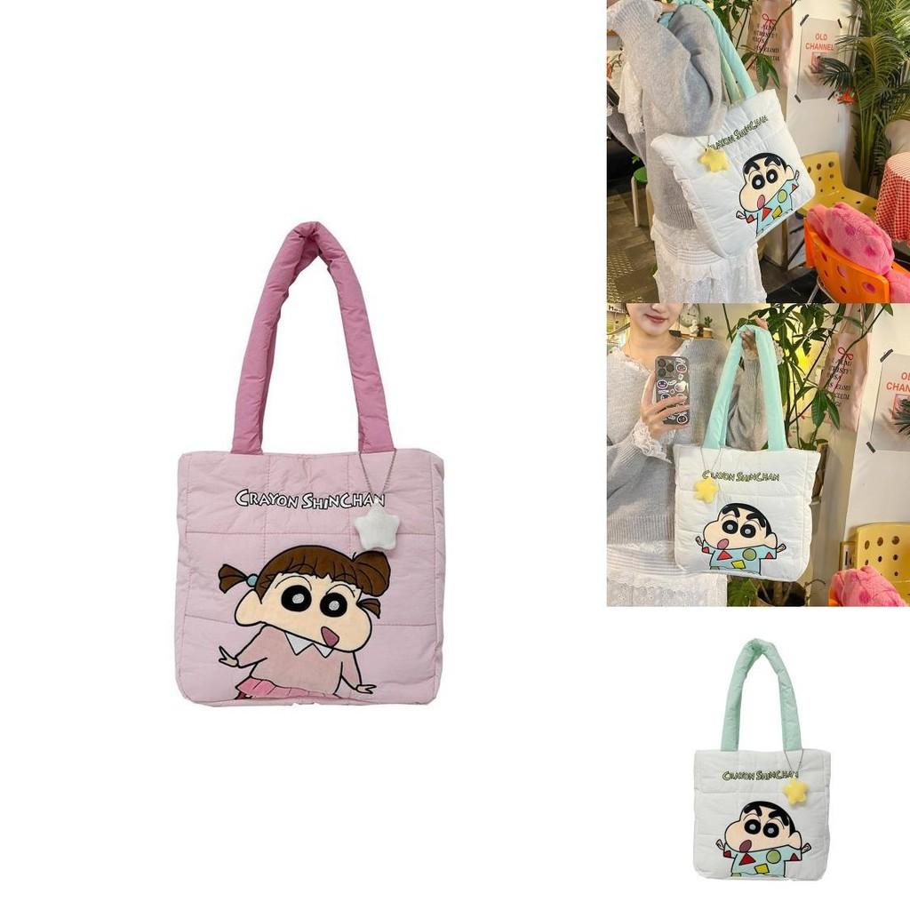 Crayon Shinchan Nylon Tote Bag With Letter Design For Daily Use
