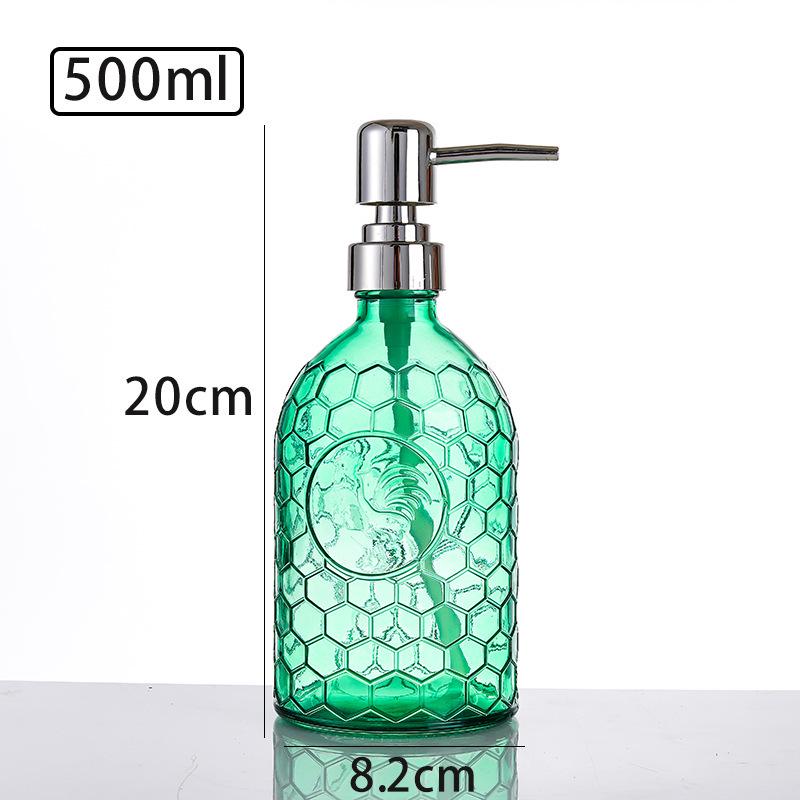 500ml Skleněný dávkovač s pumpičkou na dezinfekci rukou, šampon nebo sprchový gel