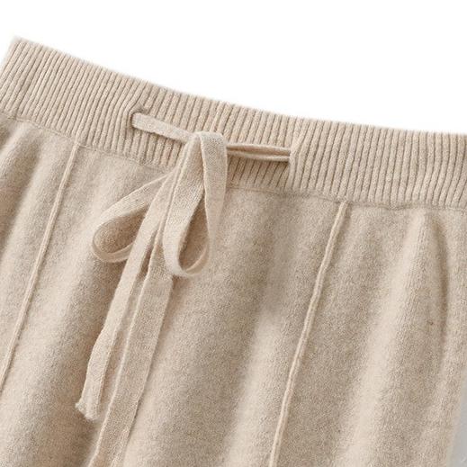 Women's Knitted Wide-leg Pants High-waist Thick Loose Wool Straight Pants Casual Solid Color Knitted Wool Pants