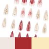 3D Floral Nail Art: Long Almond-Shaped Wearable Nails with Petal Design
