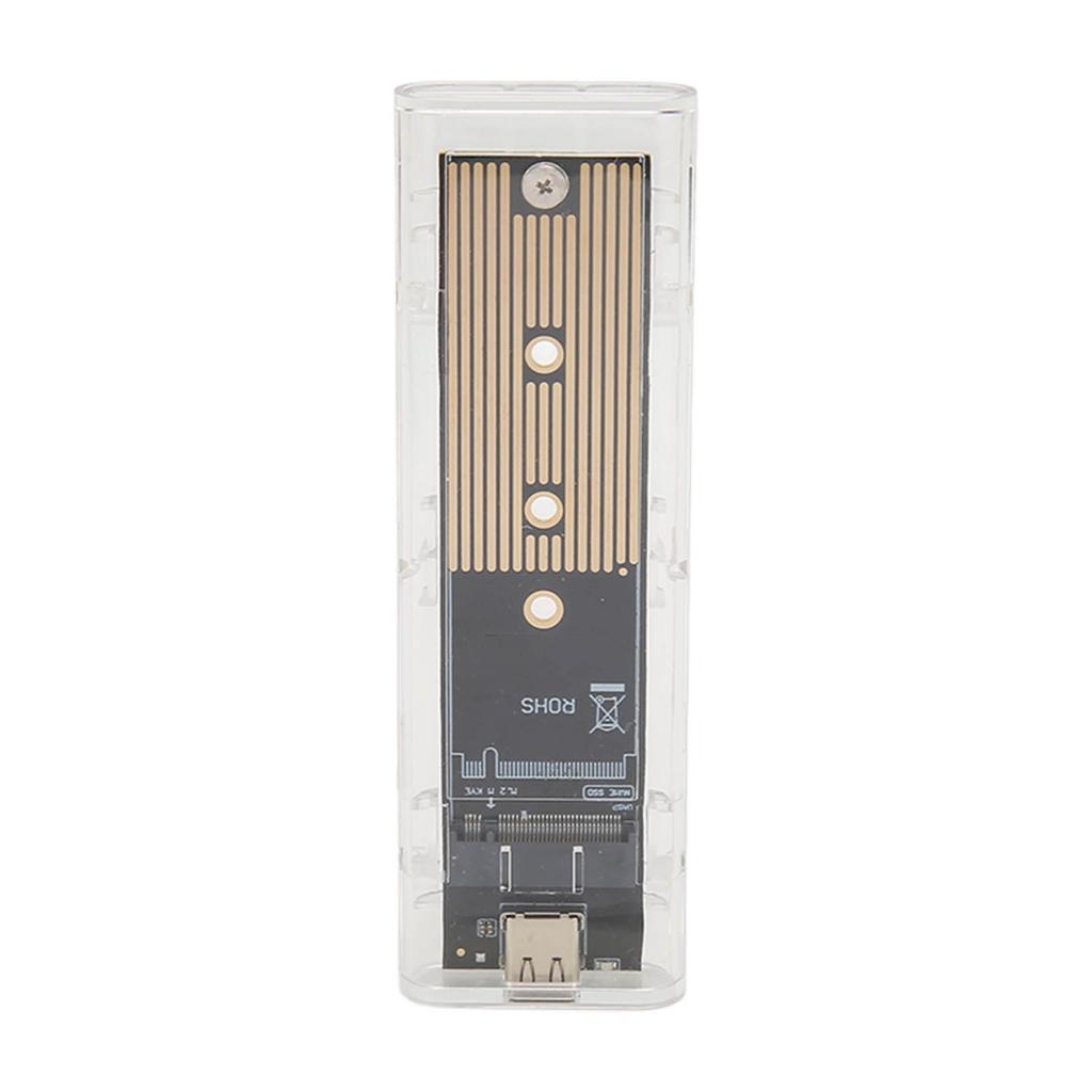M.2 NVMe SATA SSD Enclosure NVMe To USB C 3.1 10Gbps Clear Enclosure Support M‑Key B+M Key UASP