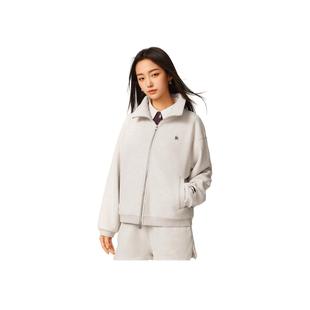 Li Ning Sports Lifestyle Serie Lockerer Schnitt Stehkragen Logo Jacke Damenjacke AWDVC20-2
