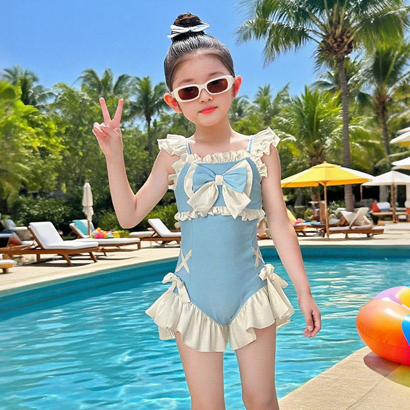 Girls One Piece Rash Guard Swimwear Quick Dry Princess for Beach Vacation
