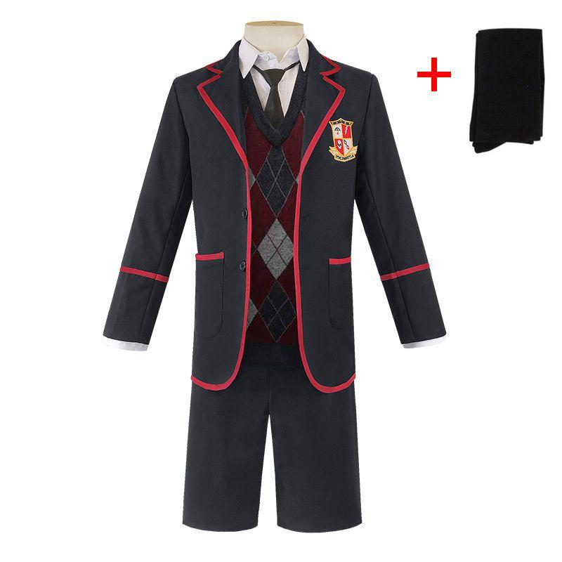 

Академия Школьная форма Костюм для косплея Хэллоуин Костюм Маска Повязка на глаз Shorts Set,2XL