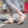 New flat-bottomed bag head one-word sandals women's versatile fashion outer wear casual bow women's slippers