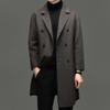 Men's Casual Business Mid-Length Double-Sided Wool Coat - 65% Lambswool, 2025 Autumn/Winter Collection