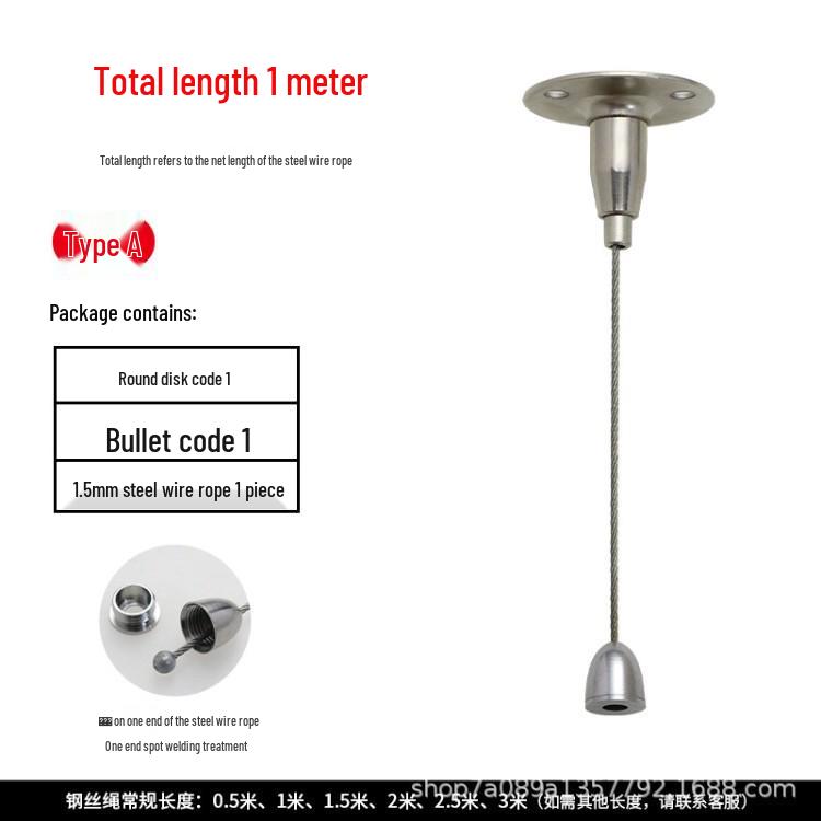 Acrylic Board and Picture Hanging Steel Wire Rope with Tag Fastening