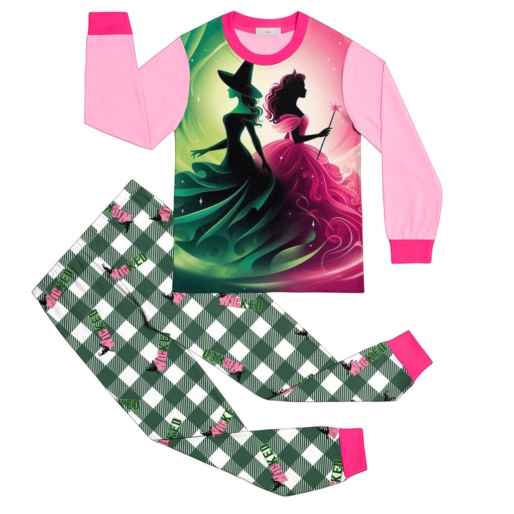 Children's Fashion Suit Skirt Round Neck Long Sleeve Top Pants