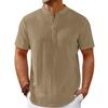 Men's Retro Cotton And Linen Shirt Casual Loose Shirt