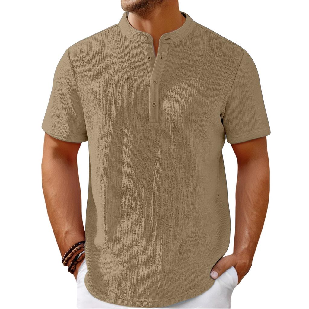 Men's Retro Cotton And Linen Shirt Casual Loose Shirt