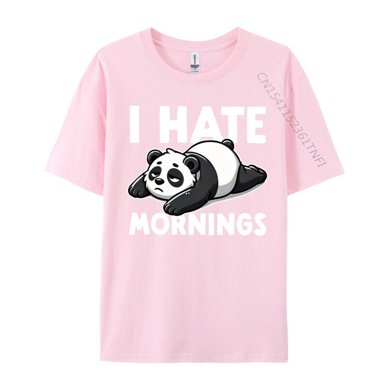 I Hate Mornings Bear Not A Morning Bear Funny Panda Tops Shirts Printed T Shirt Rife Printing Cotton Unisex Tshirts Printing