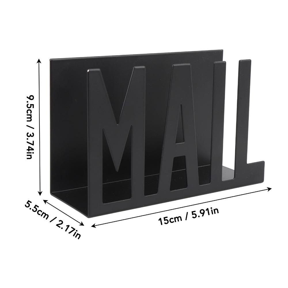 Metal Construction Mail Organizer Hollow Design Cutout Design Mail Holder Modern Style Stylish Design Letter Organizer