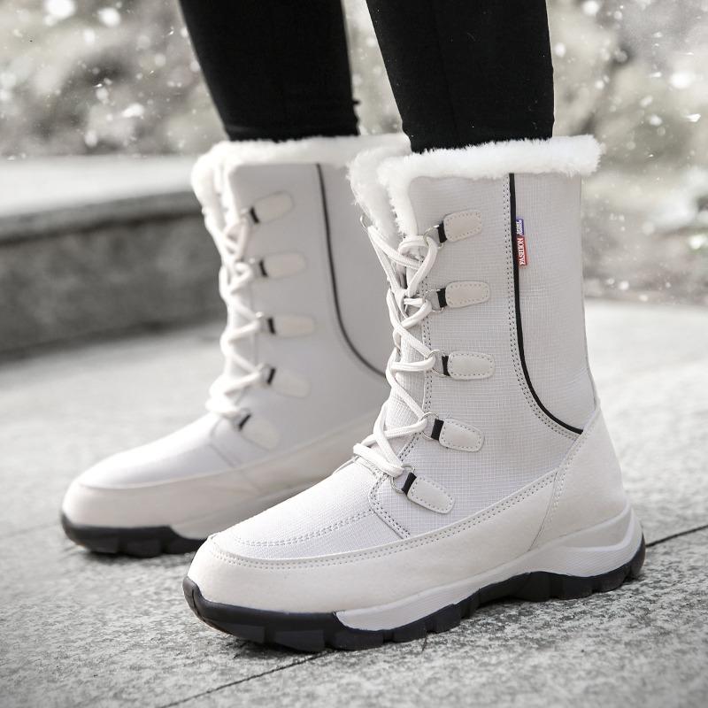 Winter cotton shoes women's thickened long-haired velvet warm women's snow boots cold high-top shoes medium tube casual shoes