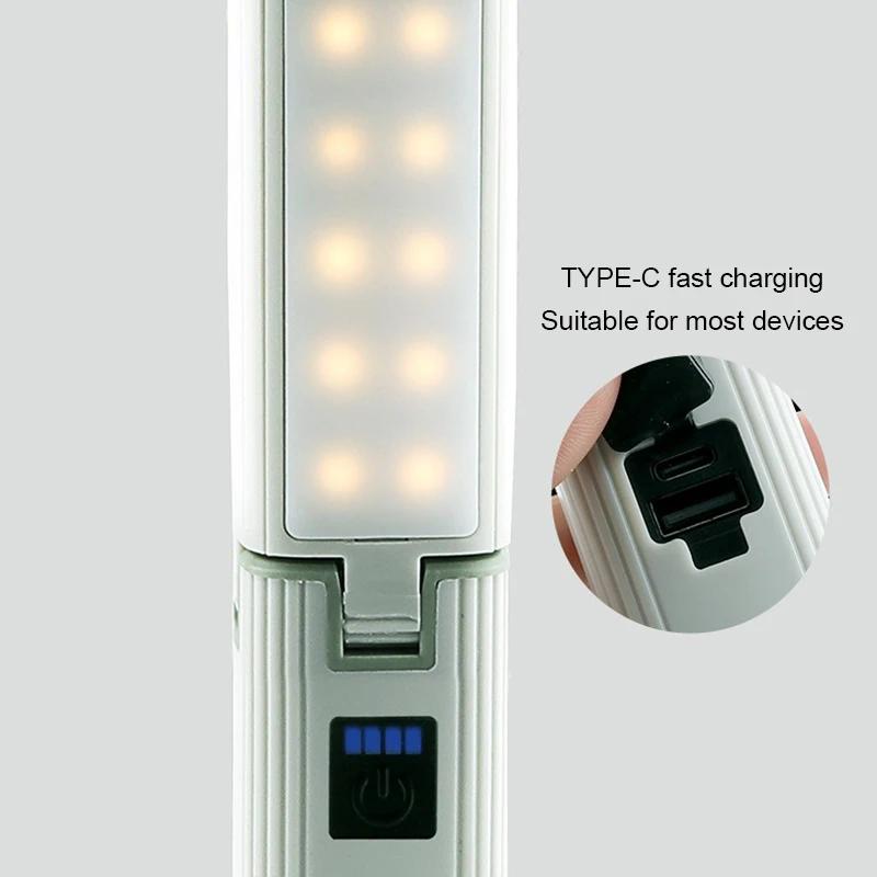 LED Camping Lamp Portable Foldable Waterproof Rechargeable Tent Hanging Camping Light Outdoor Emergency Lighting Flashlight