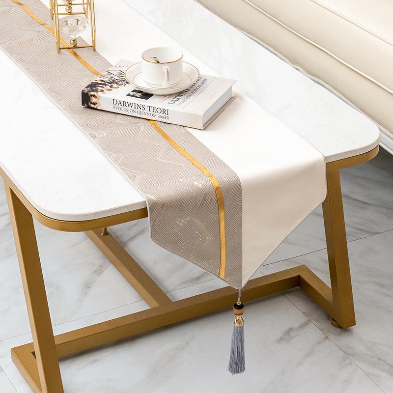 Modern Nordic Light Luxury Table Runner - Elegant High-End Coffee and Tea Table Decorative Fabric Cover.
