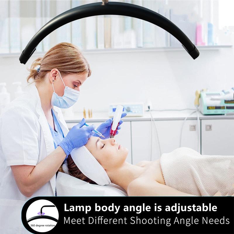28-inch Half-Moon Beauty Salon Floor Light for Makeup, Manicure, Eyebrow Tattoo, & Eyelash Extension