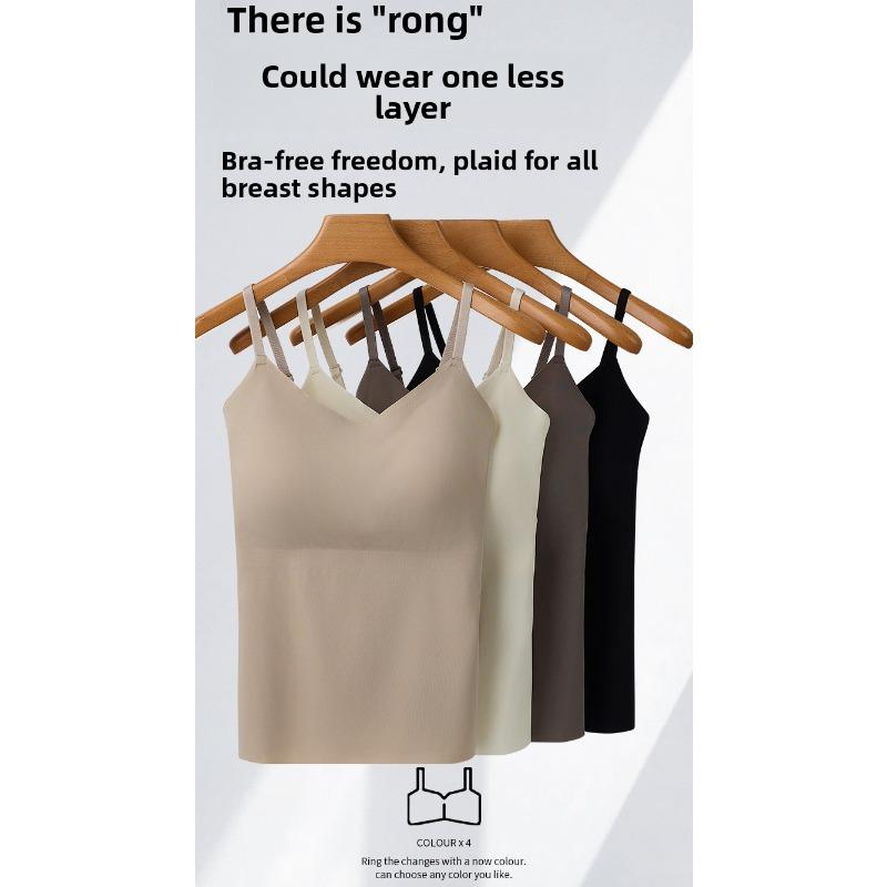 Damen Lang Schönheitsrücken Camisole, Feste Cups Hautfarbe Nahtlos Große Größen Basis Tanktop