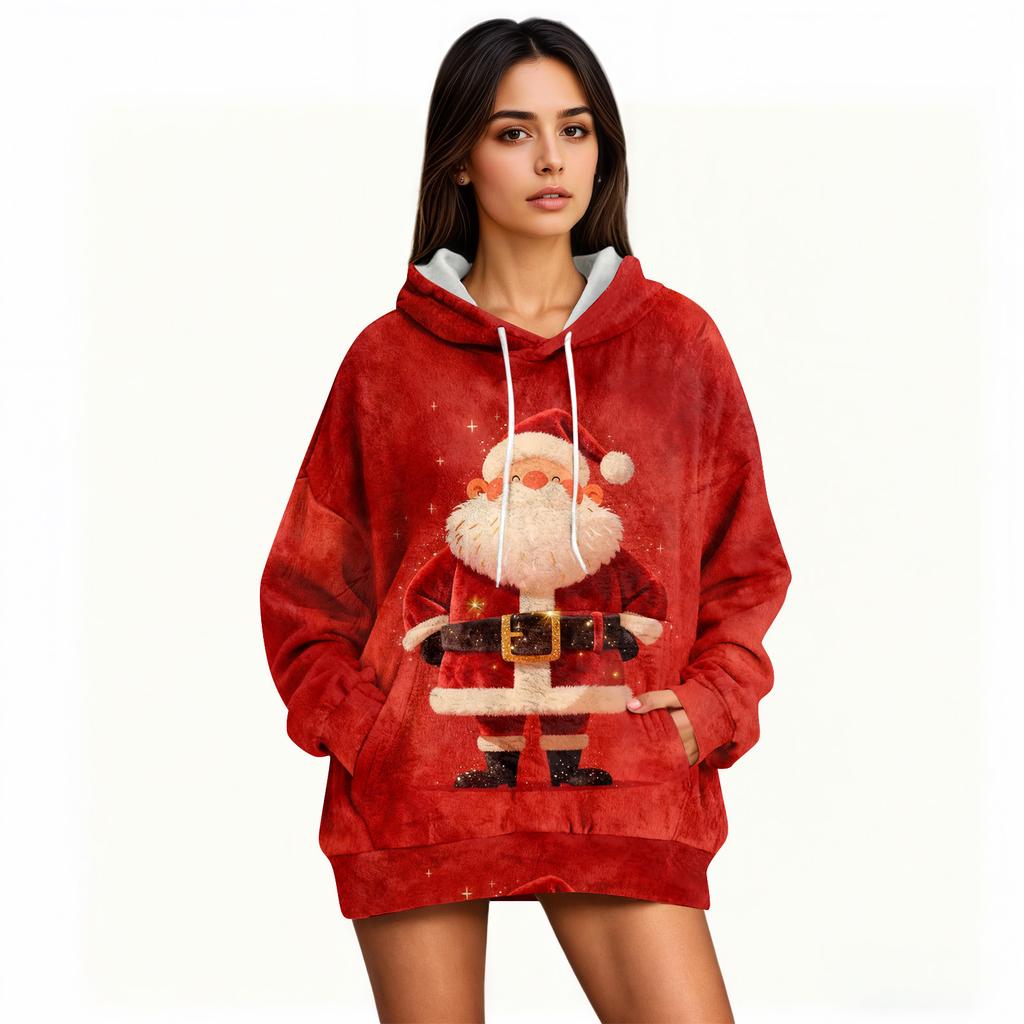 Dámské mikiny Oversized Zimní Plyšové Roztomilé Mikiny Pulovr Trendy Podzimní Zimní Oblečení
