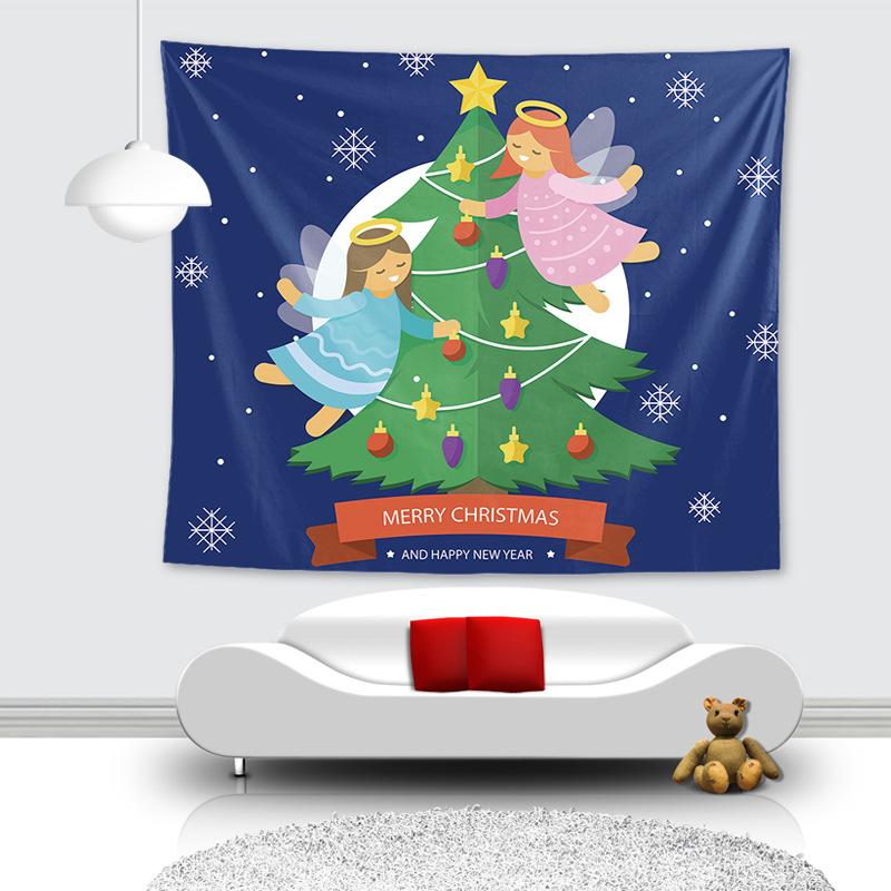 Amazon Weihnachten und Neujahr Cartoon Wandteppich Hänge Tuch